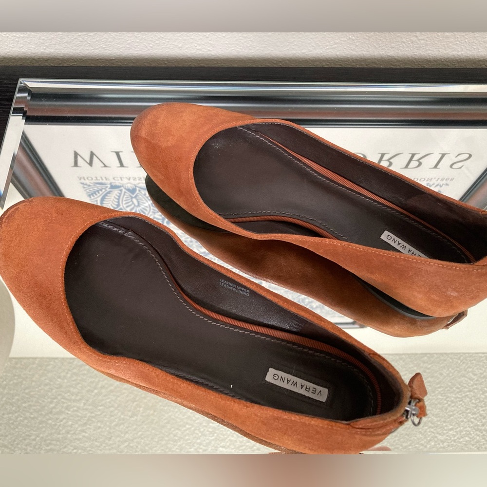 Vera Wang Burnt Orange Suede Flats